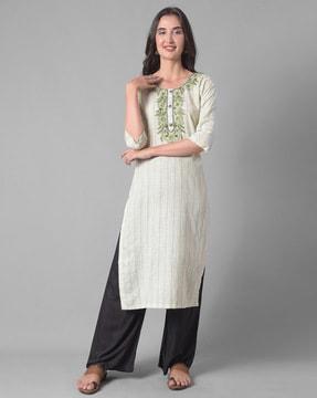 floral pattern straight kurta