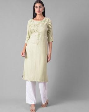 floral pattern straight kurta