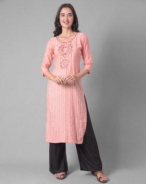 floral pattern straight kurta