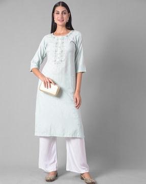 floral pattern straight kurta