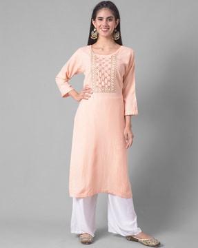 floral pattern straight kurta