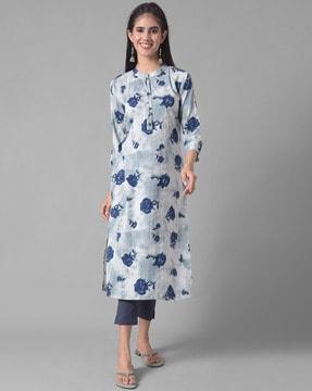 floral pattern straight kurta