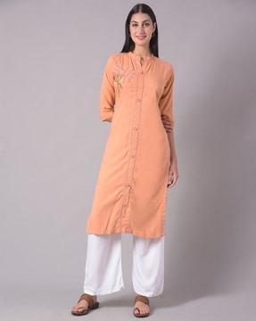 floral pattern straight kurta