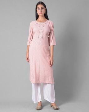 floral pattern straight kurta