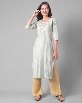 floral pattern straight kurta