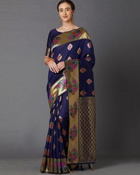 floral pattern traditional saree