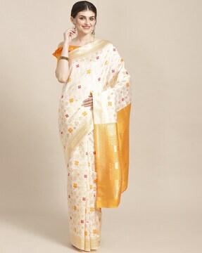 floral pattern traditional saree