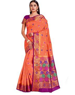 floral pattern traditional saree