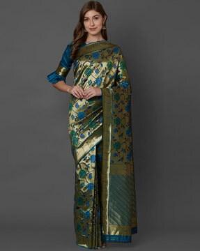 floral pattern traditional saree