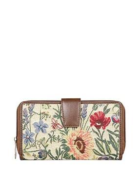 floral pattern travel wallet