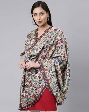 floral pattern woolen shawl