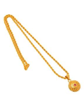 floral pendant with rope chain