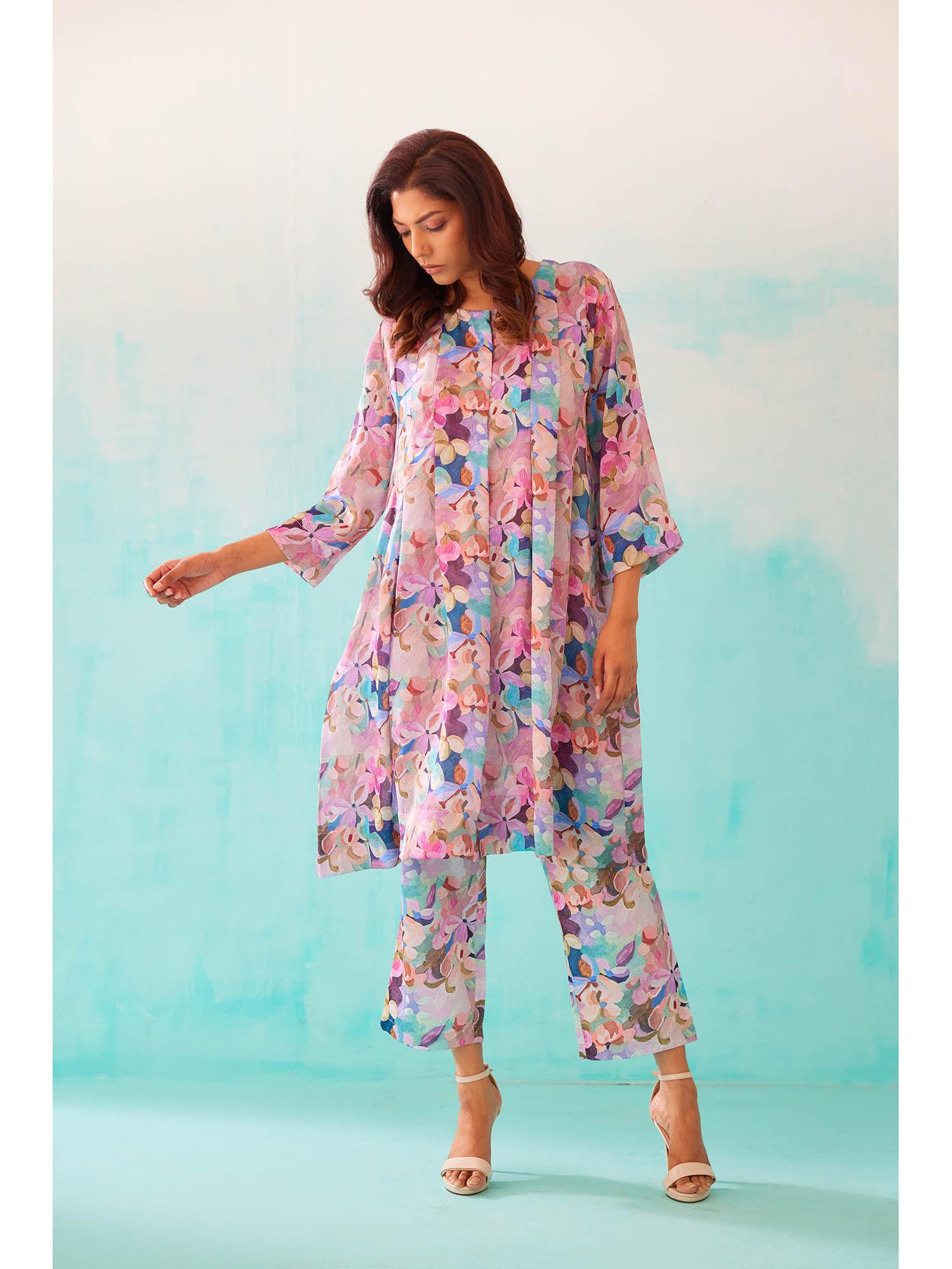 floral pleat tunic