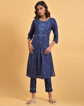 floral pleated kurta