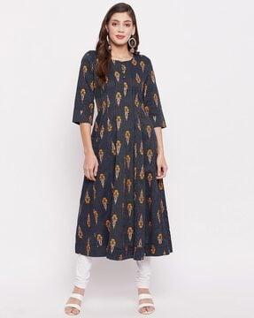 floral print  flared kurta