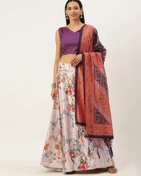 floral print  lehenga choli set with dupatta