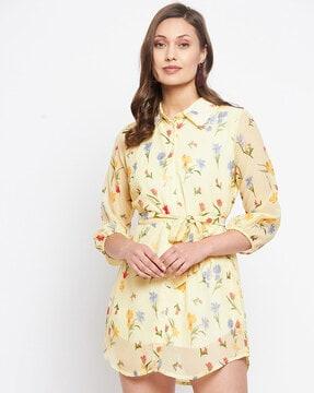 floral print  shirt dress