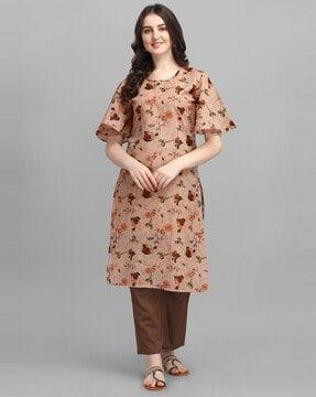 floral print  straight kurta