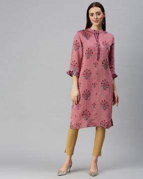 floral print  straight kurta