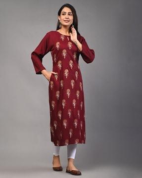 floral print  straight kurta