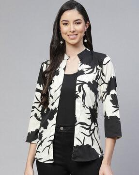 floral print 3/4th sleeve shrug