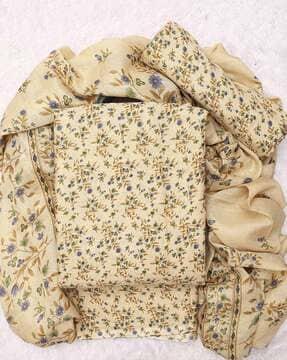 floral print 3-piece unstitched dress material