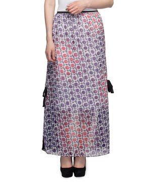 floral print a-line dress with elasticated waist