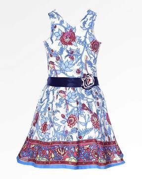 floral print a-line dress