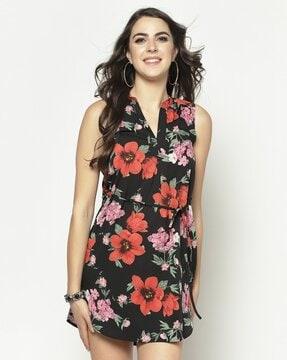 floral print a-line dress