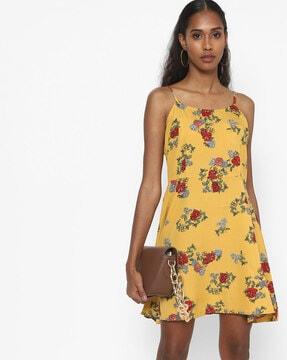 floral print a-line dress