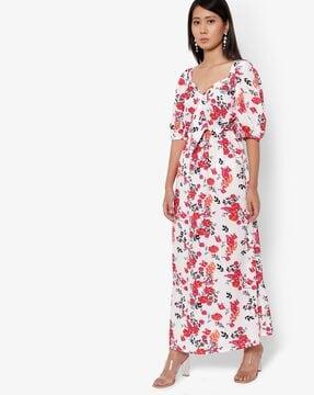 floral print a-line dress