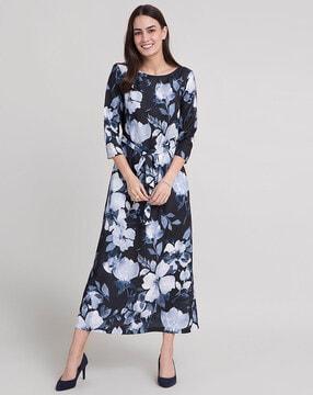 floral print a-line dress