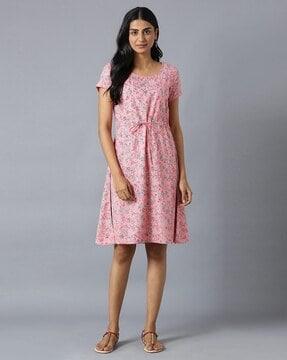 floral print a-line dress