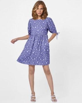 floral print a-line dress