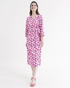 floral print a-line dress