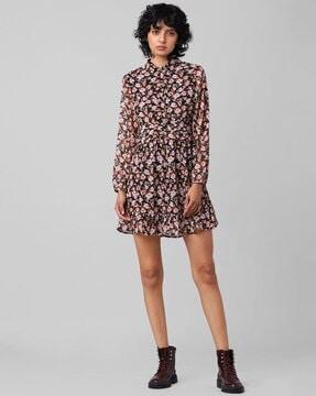 floral print a-line dress