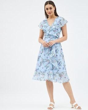 floral print a-line dress