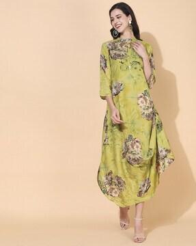 floral print a-line dress