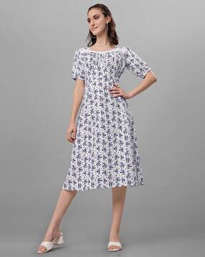 floral print a-line dress