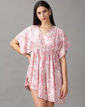 floral print a-line dress