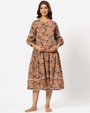 floral print a-line dress