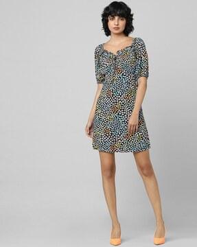 floral print a-line dress