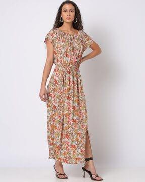 floral print a-line dress