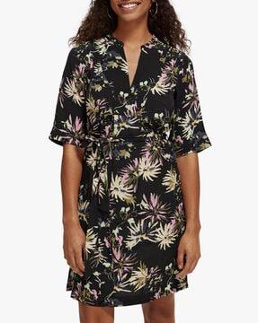 floral print a-line dress