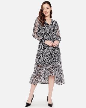 floral print a-line dress