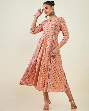 floral print a-line dress