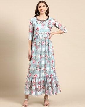 floral print a-line dress