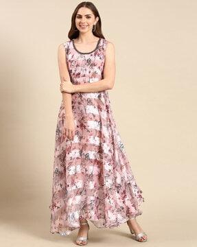 floral print a-line dress