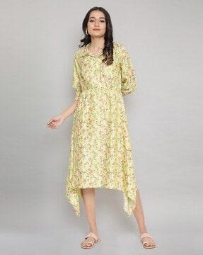 floral print a-line dress