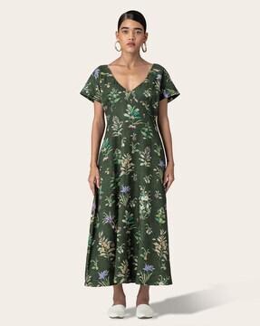 floral print a-line dress